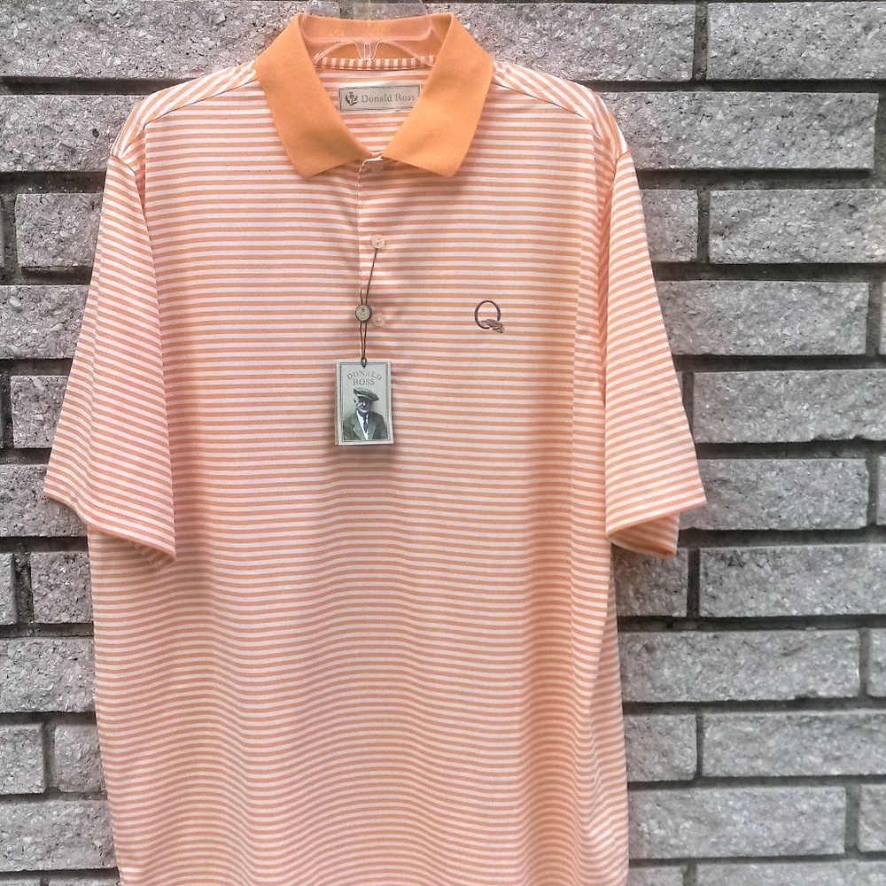 Donald Ross Mens NWT Polo Stripe Large Shirt